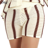 Women Knitted Cardigan with Striped Pattern Button Decoration Loose Version Street Style Spring Autumn Sweater