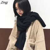 Women Scarves Solid Winter Soft Korean Style Outdoor Trendy Warm All-match New-arrival Hot Selling Female Couple Thickening