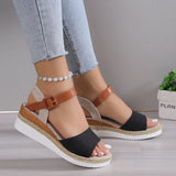Word With Slope And Fish Mouth Sandals Women Summer New Buckle Outside Wearing Beach Cool