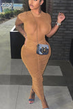 Mesh Outfits Women Two Piece Set Skinny O-Neck Short Sleeve Bodysuits Top+Skirt See Through Clubwear Vacation Matching