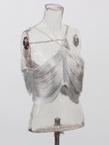 Wind Top 2025 Autumn And Winter New Out-To-Shoulder Fish Bone Slings Irregular Essohu Hanging Neck Vest