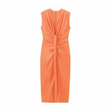 Spring/Summer Women's Temperament Elegant Sexy Pure Color High-Waist V-Neck Sleeveless