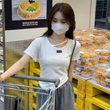 Zingj Design Sense Short-Sleeved T-Shirt Female Summer Korean Version 2024 New Hot Girl Wind Pure Desire White Bottom