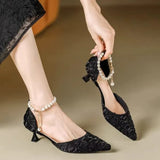 Size Code New Summer Sandals Hollow Shoes Tip Light-High Heel High Heels With Beaded