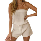 New Beach Hoodie Solid Color Sexy Breast Drawstring Jumpsuit Sunscreen