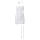 Zingj Summer New Women's Fashion Hot Girl Two-Piece Set Of Temperament Pleated Strapless Short Skirt