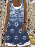 Sleeveless Stitching Printing Casual Dress
