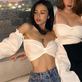 Zingj Hot Style Bow Super Jacket Women INS New Crop Long Sleeve T-Shirt