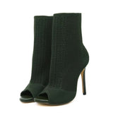 2025 Fish Mouth Sleeve Flying 43 Yards High Heel Short Boots Women's Fine Heel Fashion