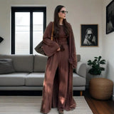 2025 New Women's Round-Neck Long-Sleeved Broad-Legged Trouser Commuting