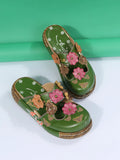 Wind Plum Totem Thick Bottom Cool Slippers Women's Summer New Pine Cake And Bao Head Slippers Women's Anti-Slip Women