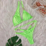 Zingj 2024 New Sexy Bikini Crystal Diamond Stripe Band Split Women's Swimsuit Luxury