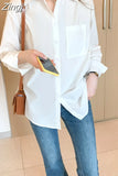 Fashion Spring Autumn 2023 New Women Shirts Turn Down Collar Solid Simple Chiffon Blouse Loose Clothes Blusas Tops