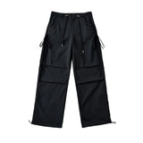 Side Drawstring Pleated Cargo Pants-Outfit