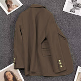 Zingj Spring And Autumn New Coffee Color Suit Coat Female A Button Casual Temperament Small Spring Suit