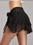 New Summer Chiffon Elegant Skirt Bag Hip Skirt Splicing Women Slim Slimming