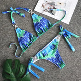 Zingj New Swimsuit Sexy Crystal Diamond Solid Color Strap Bikini Beach Vacation Swimsuit