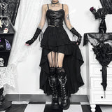 Spring 2024 New Hot Girls Dragging Skirt Dark Wind Retro Irregular Half