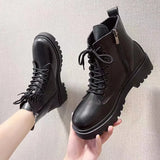 Boots Women 2025 New Lady British Wind Black Increases Short