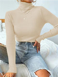 Turtleneck Ribbed Knit Sweater- Outfit