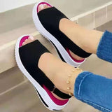 Women's Shoes Large Summer New Thick-Soled Simple Women's Single Shoes Magic Stick Casual Fish Mouth Sandals