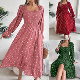 Shooting 2025 Autumn And Winter Leisure Wood Ear Side Leading Wave Big Swing Dress