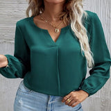 Spring Clothing Loose Tops Chiffon Blouse White Tops Office Lady Long Sleeve Fashion Women Shirt Solid Elegant New