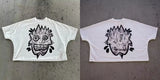 Zingj Retro Men's Cartoon Hip-Hop Short-Sleeved Cotton T-Shirt American Kawayi Long Clothes Y2k Short Sleeves 102-1-Outfit