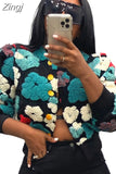 Print Casual Loose Jacket Woman Jacket Bomber Jacket Women Colorblock Coat Women Winter Spring Autumn New Sports