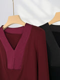 Zingj Port Wind Tip Collar Long Sleeve Shirt Women's Horn Sleeves Early Spring French Atmosphere Top Horseshoe Sleeve Black