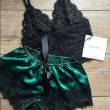 Hot Selling Lace Pajamas Two-Piece Lace Sling Perspective V-Neck Pajamas