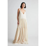 Summer European Women's Loose Solid Color Folds Irregular Dress Beach Sling