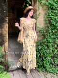 Xixi 2025 Summer New Temperament High-Waisted Dress With Joint Dress Print Pure Desire Holiday Dress Women