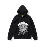 Fashion Trend Foam Sp5der Spider Web Print Loose Hoodie Couple Hoodie