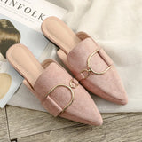 Red Fashion Sharp-Headed Cool Half Slippers Women's Bag Head Outside Wearing Casual Size 41-42 Muller