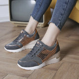 2025 New Ins Tide Large-Size Slope And Mesh Sneakers Women Cross-Lace Casual Single