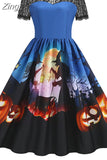 Dress Christmas Costume Women Lace Short Sleeve Hight Waist Vintage Evening Party Prom Casual