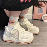 Little White Shoes Women's 2025 New Students Colling Colored Casual Women's Shoes Fashion Thick-Soled Sports Board
