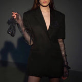 Zingj Suit Female 2024 Spring And Autumn New British Wind Temperament Hot Bead Net Splicing Long Sleeve Small Suit Coat