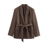 Women's Explosive Early Autumn Fashion With Belt Straight Suit Jacket + A Variety Of Wear