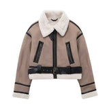Women's Explosive Fur Integrated Two-Sided Short Jacket Jacket Sweet