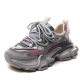 Layer Of Cowhick Thick-Bottomed Old Dad Shoes Autumn New Coloring Sports Single Shoes Leather Casual