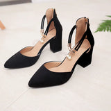Baotou Thick Heel High Heel Women's Sandals Pointed Women's Shoes Summer Hollow Shoes Pearl Beads 2025 Spring And