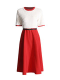 Fashion Temperament Dress Women 2025 Spring New Cane Splicing Long Dress Body High-End Women's