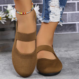 Color Flying Weaving Flat Bottom Shallow Single Shoes Women Breathable Elderly Dancing Mother Shoes Work