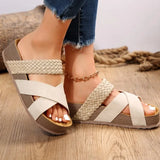 Casual Cool Drag Women 2025 New Slippers Flat Bottom One Word Cross Sandals Women
