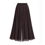 Summer Extra Large Fat Chiffon Pleated Beach Culottes