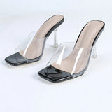 Glass Glue Crystal High-Fine Heel High Heel Woman's Head With Transparent Sexy Fine Heel
