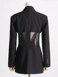 Small Suit Tide 2025 Autumn New Fashion V-Neck Sexy Mesh Perspective Hottie Suit Jacket