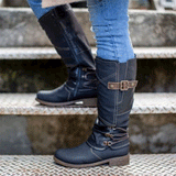 2025 New Rough And Martin Boots Large-Size High-Sleet Zipper Women's Boots Knight Boots Women